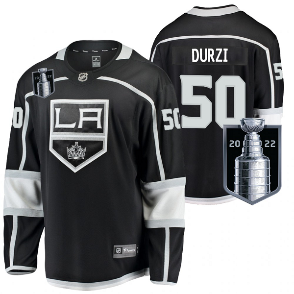 Men's Sean Durzi Los Angeles Kings Black 2022 Stanley Cup Playoffs #50 Home Jersey