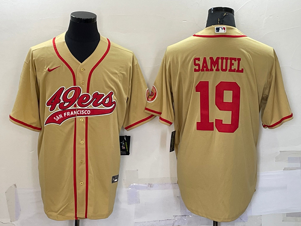 Men's San Francisco 49ers #19 Deebo Samuel Stitched Baseball Cool Base Jersey