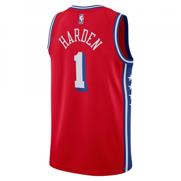 Unisex Philadelphia 76ers James Harden Jordan Brand Red Swingman Jersey - Statement Edition