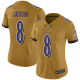 Women's Baltimore Ravens #8 Lamar Jackson GoldStitched NFL Limited Inverted Legend Jersey