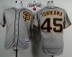 San Francisco Giants #45 Travis Ishikawa Grey Road 2 Cool Base W/2014 World Series Champions Patch Stitched MLB Jersey