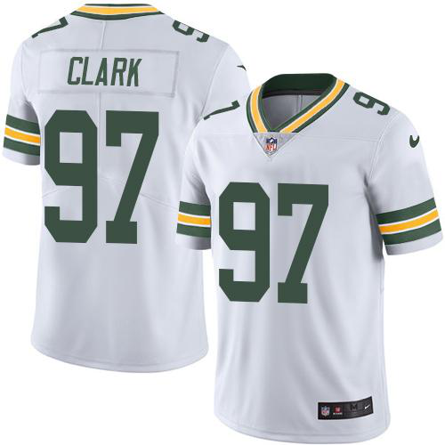 Men's Nike Green Bay Packers #97 Kenny Clark White Stitched NFL Vapor Untouchable Limited Jersey