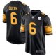 Men's Pittsburgh Steelers #6 Patrick Queen Nike Black Color Rush Limited Jersey