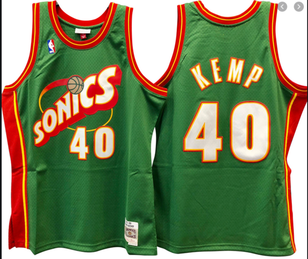 Men's Michell&Ness Seattle Supersonics #40 Shawn Kemp 1996 Swingman NBA Jersey