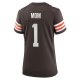 Women's Cleveland Browns Number 1 Mom Nike Brown Game Jersey