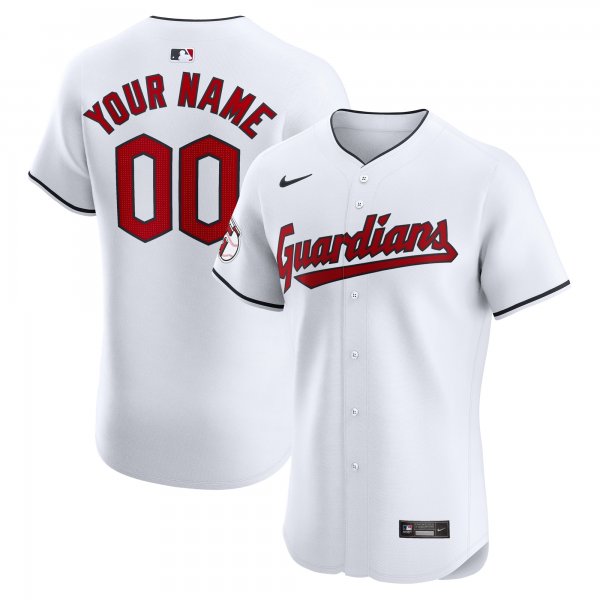 Men's Cleveland Guardians Nike White Home Elite Custom Jersey