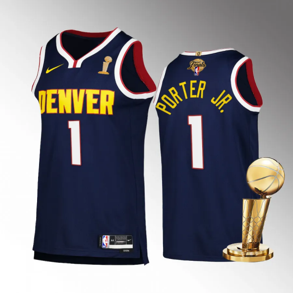 Men's Denver Nuggets Michael Porter Jr. 2023 NBA Finals Champions  Navy #1 Icon Edition Jersey