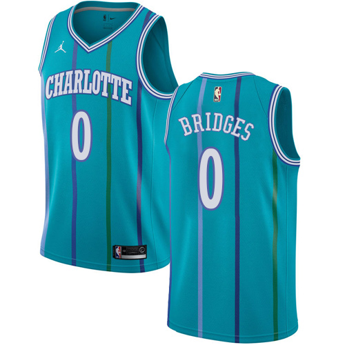 Men's Jordan Brand Charlotte Hornets #0 Miles Bridges Aqua Swingman Hardwood Classics NBA Jersey