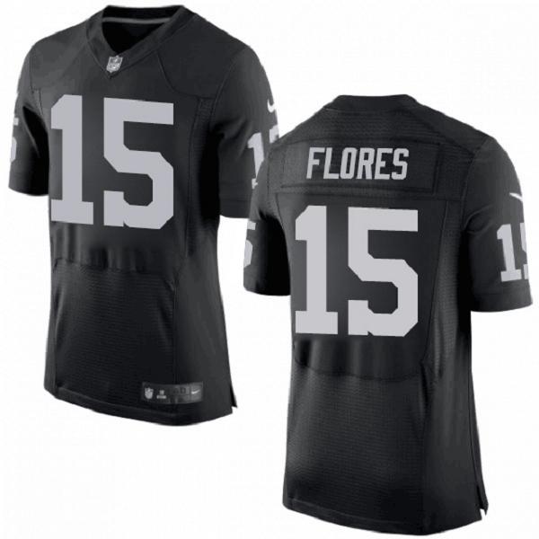 Men's Las Vegas Raiders #15 Tom Flores Black Stitched NFL Nike Limited Jersey