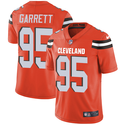 Nike Cleveland Browns #95 Myles Garrett Orange Alternate Youth Stitched NFL Vapor Untouchable Limited Jersey