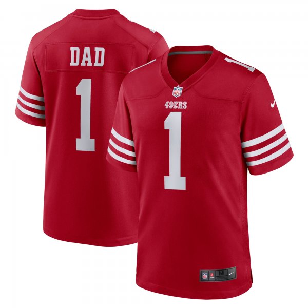 Men's San Francisco 49ers Number 1 Dad Nike Scarlet Game Jersey