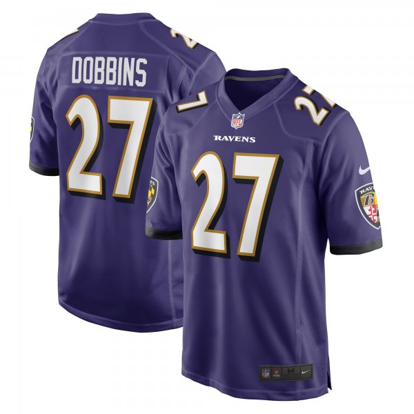 Men's Baltimore Ravens J.K. Dobbins Nike Purple Game Team Jersey