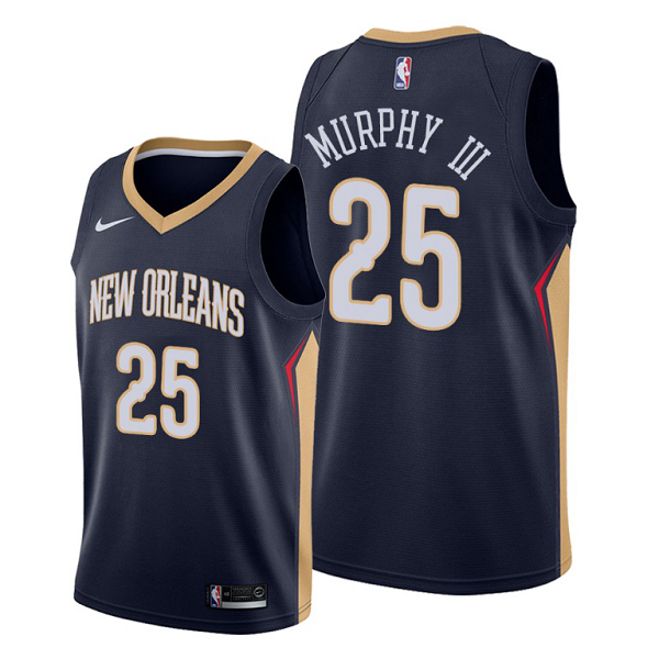 Men's New Orleans Pelicans #25 Trey Murphy III 2021 NBA Draft Navy Icon Edition Jersey