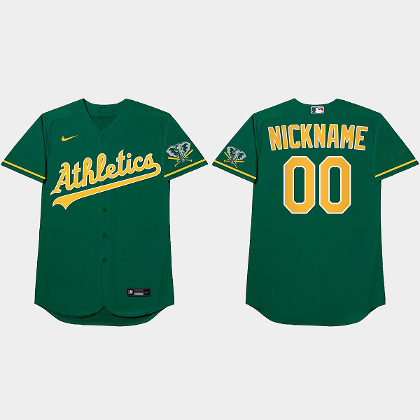 Oakland Athletics Custom 2021 Players Weekend Nickname Green Men's Jersey