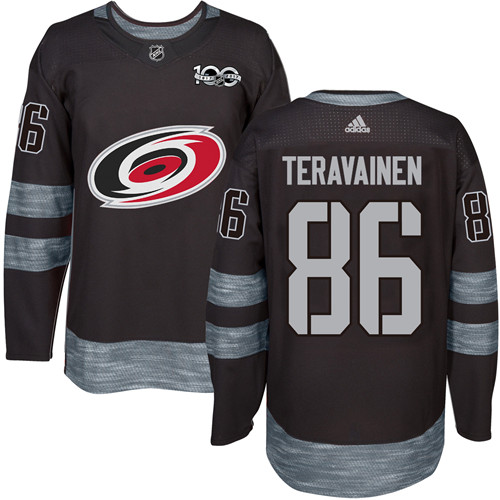 Adidas Carolina Hurricanes #86 Teuvo Teravainen Black 1917-2017 100th Anniversary Stitched NHL Jersey