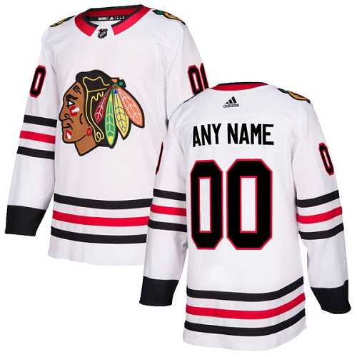 Men's Adidas Chicago Blackhawks White Away NHL Customized Jersey