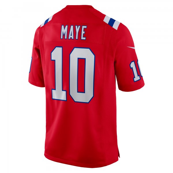 Men's New England Patriots Drake Maye Nike Red 2024 NFL Draft First Round Pick Player Game Jersey