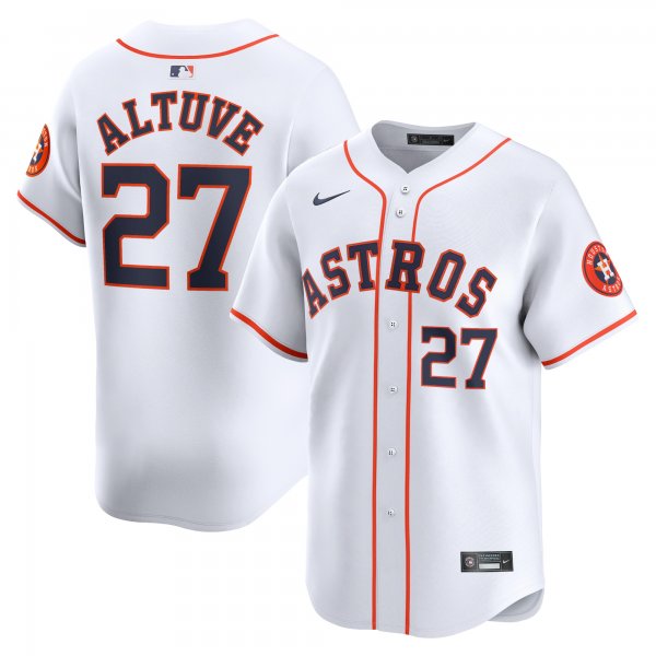 Men's Houston Astros #27 Jose Altuve Nike White Home Limited Player Jersey