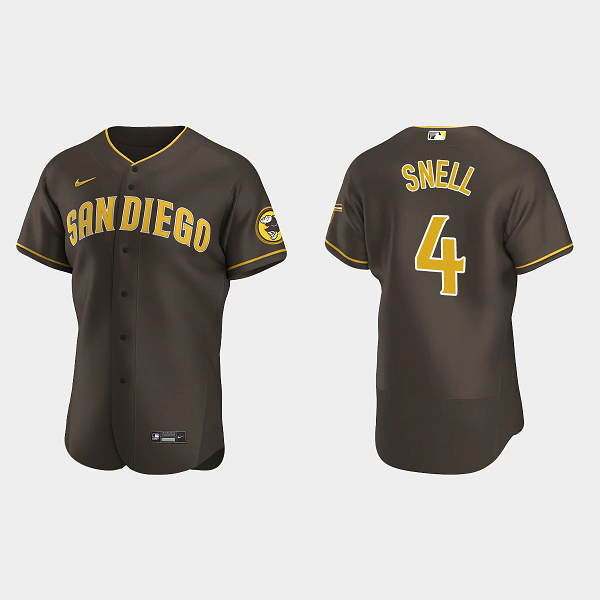 Men's San Diego Padres #4 Blake Snell Road Brown Flex Base MLB Jersey