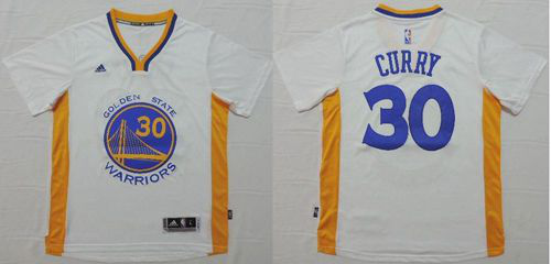 Men's Golden State Warriors #30 Stephen Curry White Short Sleeve Stitched NBA Jersey