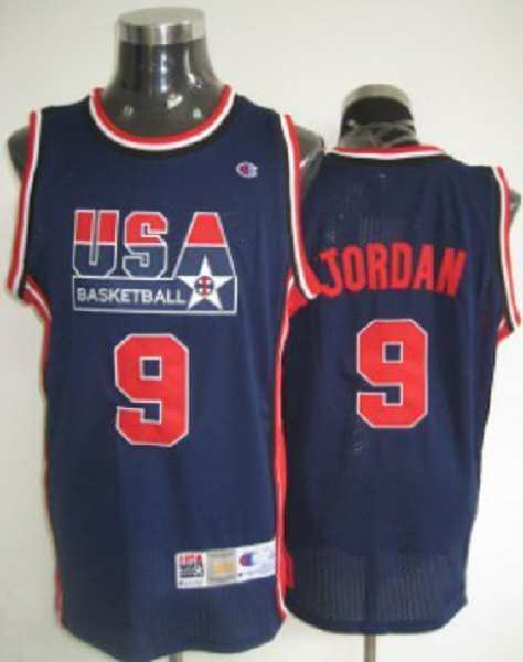 Big Size 1992 Olympics Team USA #9 Michael Jordan Navy Blue Swingman Jersey