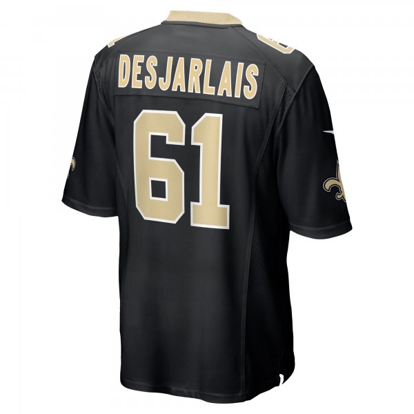 Men's New Orleans Saints Drew Desjarlais Nike Black Game Player Jersey