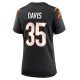 Women's Cincinnati Bengals Jalen Davis Nike Black Game Player Jersey