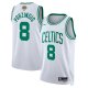 Men's Boston Celtics #8 Kristaps Porzingis Nike Icon Edition NBA Finals Patch 2024 Swingman White Jersey