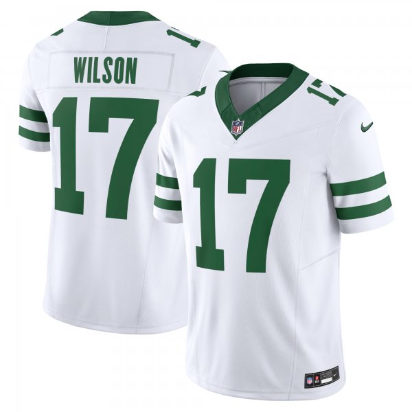 Men's New York Jets Garrett Wilson Nike Legacy White Vapor F.U.S.E. Limited Jersey