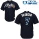 Atlanta Braves #7 Dansby Swanson Navy Blue Cool Base Stitched Youth MLB Jersey