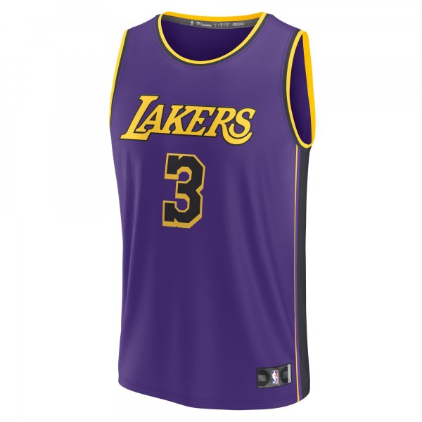 Youth Los Angeles Lakers Anthony Davis Fanatics Purple Fast Break Player Jersey - Statement Edition