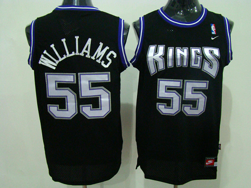 Men's Sacramento Kings #55 Jason Williams Stitched Black NBA Jersey