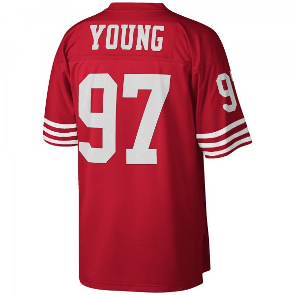 Men's San Francisco 49ers Bryant Young Mitchell & Ness Scarlet Legacy Replica Jersey