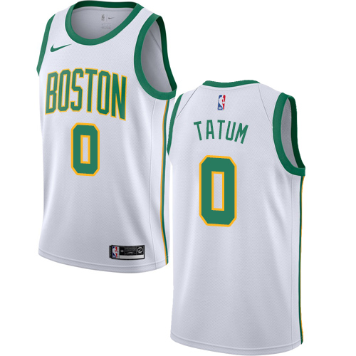 Men's Nike Boston Celtics #0 Jayson Tatum White Swingman City Edition 2018/19 NBA Jersey