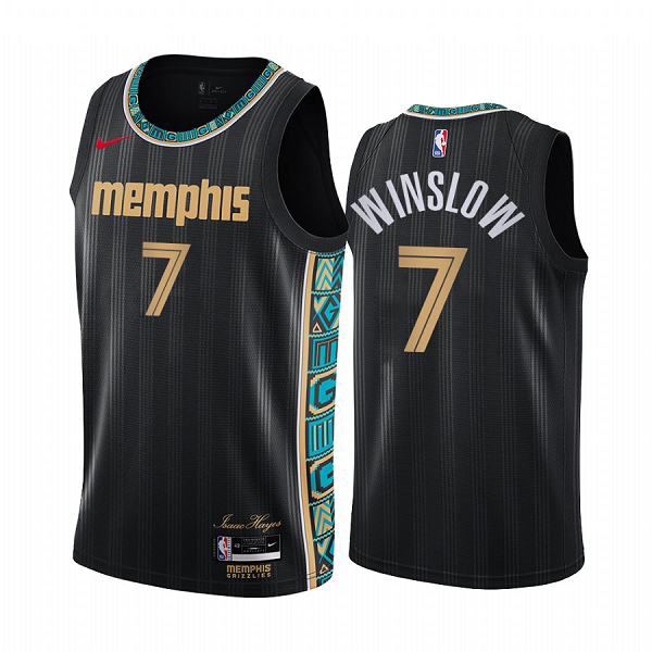 Nike Grizzlies #7 Justise Winslow Black NBA Swingman 2020-21 City Edition Jersey