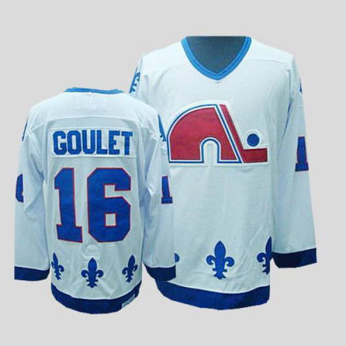 Quebec Nordiques #16 Michel Goulet Stitched CCM Throwback white NHL Jersey