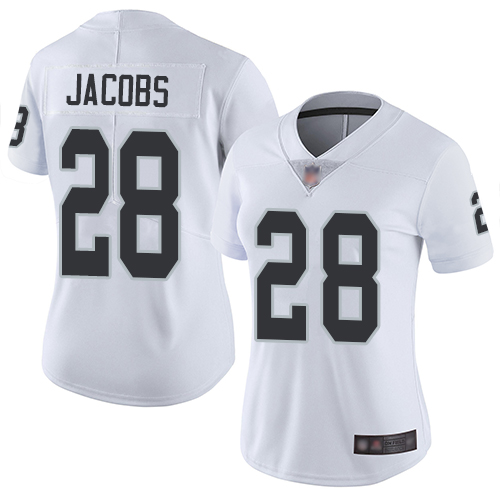 Las Vegas Raiders #28 Josh Jacobs White Women's Stitched Nike NFL Vapor Untouchable Limited Jersey