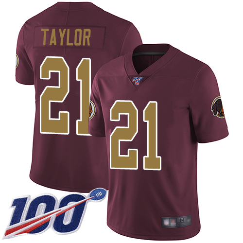 Men's Washington Redskins #21 Sean Taylor Burgundy Red Alternate Stitched NFL 100th Season Vapor Limited Jersey