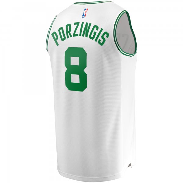 Men's Boston Celtics Kristaps Porzingis Fanatics White Fast Break Player Jersey - Association Edition