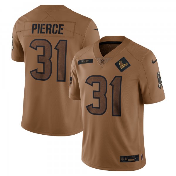 Men's Houston Texans Dameon Pierce Nike Brown 2023 Salute To Service Limited Jersey