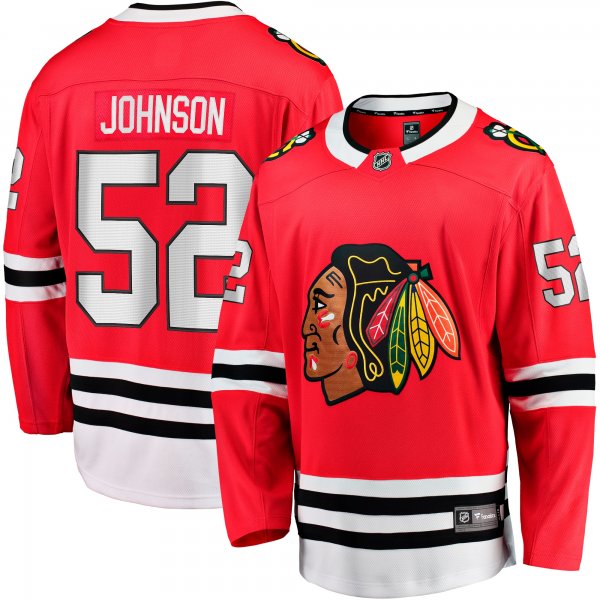 Men's Chicago Blackhawks Reese Johnson Fanatics Red Home Breakaway Player Jersey