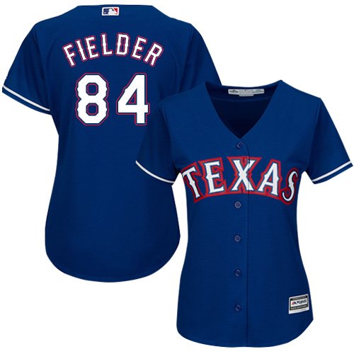 Texas Rangers #84 Prince Fielder Blue Alternate Women's Stitched MLB Jersey