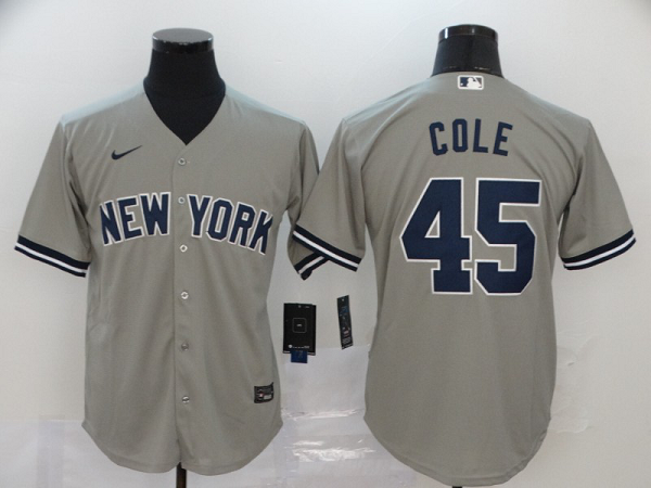 Men's New York Yankees #45 Gerrit Cole Gray Stitched MLB Cool Base Nike Jersey