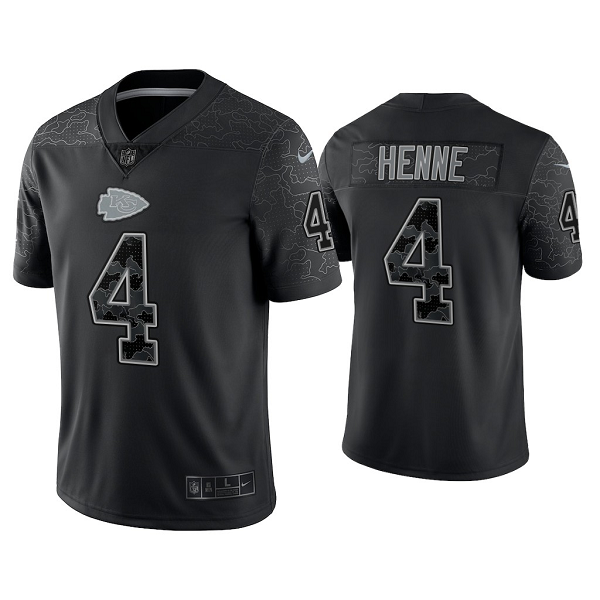 Men's Nike NFL Kansas City Chiefs Chad Henne Reflective Limited Black Jersey