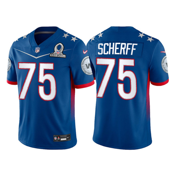 Men's Washington Football Team #75 Brandon Scherff 2022 Royal Pro Bowl Stitched Jersey