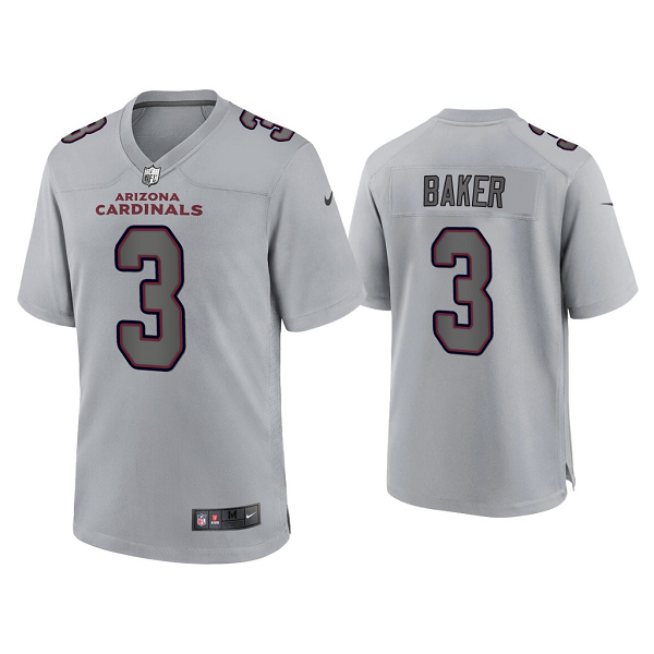 Men's Arizona Cardinals Budda Baker Gray Atmosphere Fashion Game Jersey