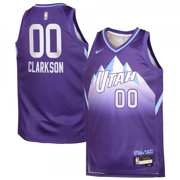 Jordan Clarkson #00 Utah Jazz Nike Youth 2024/25 Swingman City EditionPurple Player Jersey