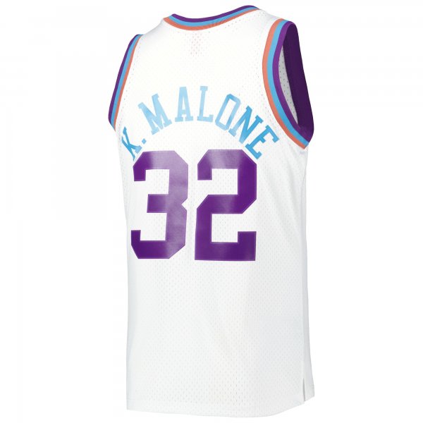 Men's Utah Jazz Karl Malone Mitchell & Ness White 1991/92 Hardwood Classics Reload 3.0 Swingman Jersey