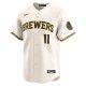 Men's Milwaukee Brewers Jackson Chourio Nike Cream Home Limited Player Jersey