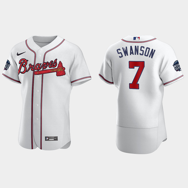 Dansby Swanson Atlanta Braves 2021 World Series MLB Flexbase Jersey - White